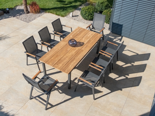 Zebra Hudson Ausziehtisch 170-240 x 100cm aus Teakholz geb&uuml;rstet