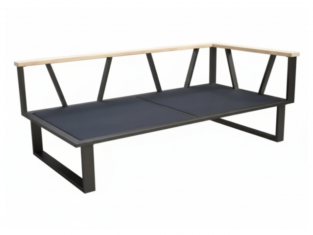 Zebra Belvedere Lounge 2-Sitzer, Armlehne rechts graphit Rahmen