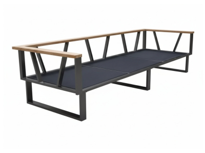 Zebra Belvedere Lounge 3-Sitzer graphit, Rahmen