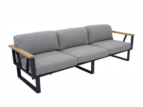 Zebra Belvedere Lounge 3-Sitzer graphit, Rahmen - ohne Polster