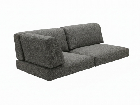 Zebra Belvedere 2-Sitzer, Lehne links Kissen-Set 3646 Tuva tweed grey