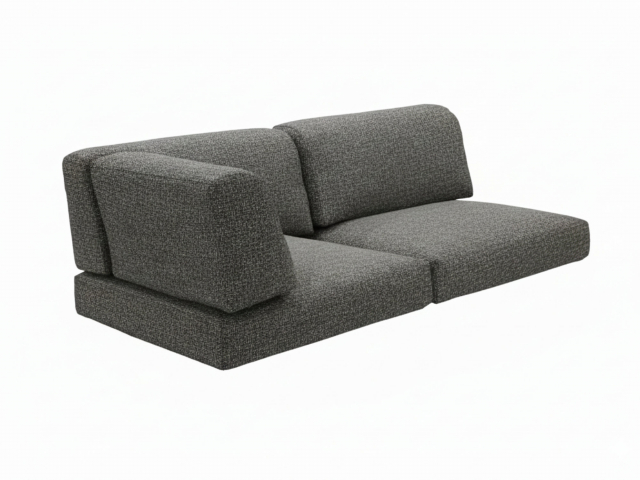 Zebra Belvedere 2-Sitzer, Lehne links Kissen-Set 3646 Tuva tweed grey