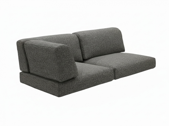 Zebra Belvedere 2-Sitzer, Lehne links Kissen-Set 3646 Tuva tweed grey