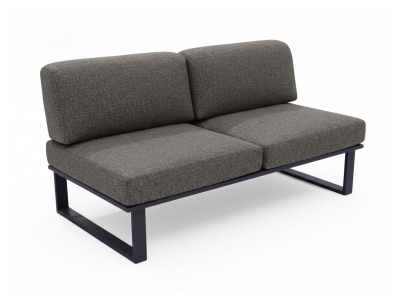 Zebra Belvedere Lounge 2-Sitzer, Mitte Set - inkl. Kissen Tuva tweed grey