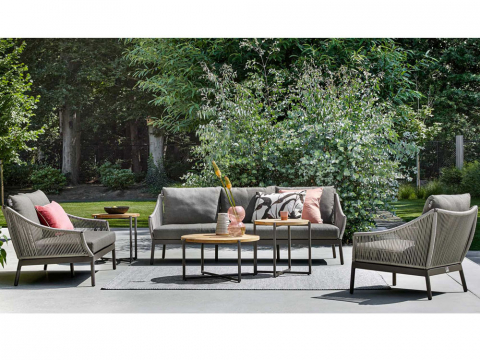 Apple Bee Bijou Lounge Sofa 3-Sitzer Rope Aluminium taupe 203cm