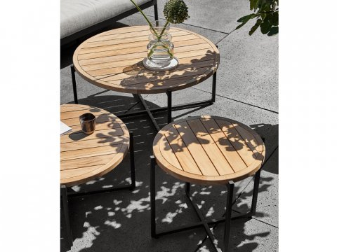 Apple Bee Condor Loungetisch 94x44cm Aluminium taupe mit Teakplatte