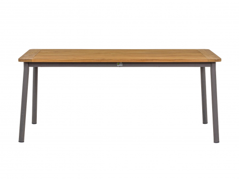 Apple Bee Bijou Diningtisch 180x90cm Aluminium Taupe mit Teak-Tischplatte