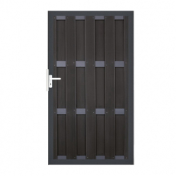 Groja WPC Fertigzaun Tor 100x180cm gerillt anthrazit - anthrazit-DB703