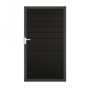 GrojaSolid BPC Steckzaun Universal Tor 100x180cm <br>schwarz co-exdrudiert - Alu-anthrazit DB703