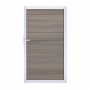 GrojaSolid BPC Steckzaun Universal Tor 100x180cm <br>BiColor co-exdrudiert - Alu-blank EV1