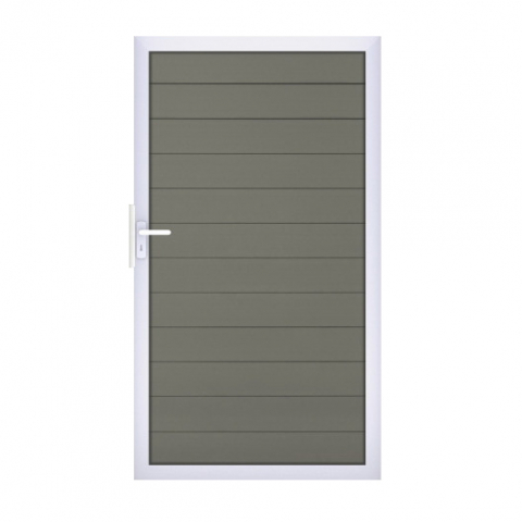 GrojaSolid BPC Steckzaun Universal Tor 100x180cm - grau - Alu-blank EV1