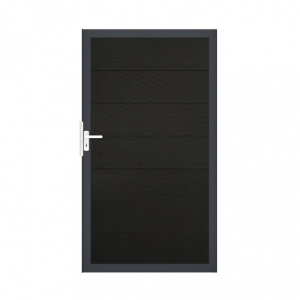 GrojaSolid Grande BPC Steckzaun Universal Tor 100x180cm <br>schwarz co-extrudiert-Alu-anthrazit DB703
