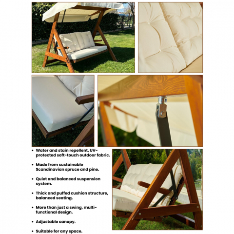 Pemode Hollywoodschaukel Paris 2000 Beige