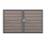 GrojaSolid Grande Premium BPC Steckzaun Doppeltor DIN Links Sonderbreite H:180cm - BiColor co-exdrudiert-anthrazit DB703