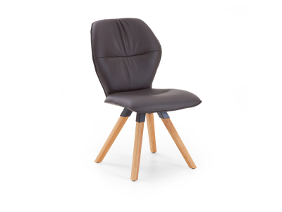 Niehoff Chianti Design-Stuhl Stativgestell Eiche, Leder Napoli mocca