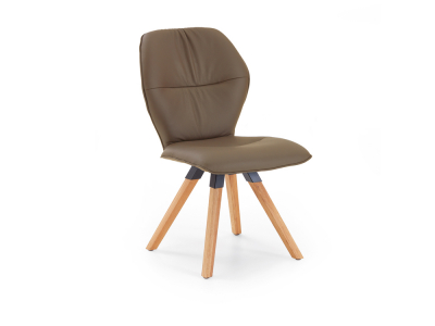 Niehoff Chianti Design-Stuhl Stativgestell Eiche, Leder Napoli stone