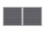 System WPC Platinum Doppeltor grau 4588 mit E-Antrieb - H:180cm, Silberrahmen, Sonderbreite