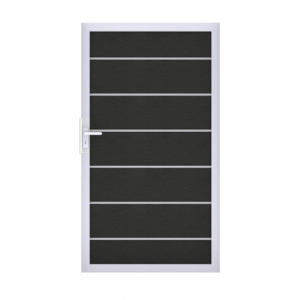 Groja Solid Grande Premium BPC Steckzaun Tor Sonderbreite H:180cm anthrazitgrau, Alu-blank EV1