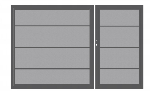 System Board XL Doppeltor titangrau 2838 H:180cm, Anthrazitrahmen, Sonderbreite