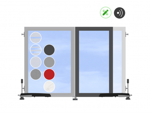 System Board XL Doppeltor schiefer 4597 mit E-Antrieb H:180cm, Anthrazitrahmen, Sonderbreite