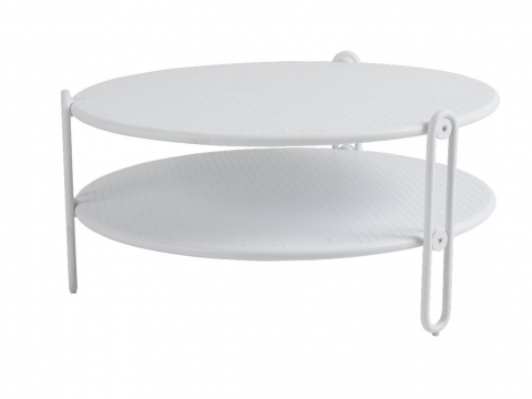 Brafab Blixt Loungetisch Aluminium weiß, 85cm