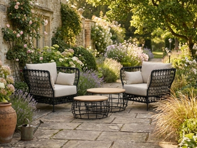 Apple Bee Pure Lounge-Set 4 Rope black