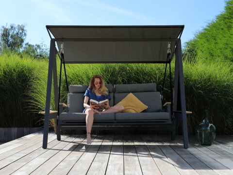 Hollywoodschaukel Zebra Aluminium Deluxe Graphite inkl. Polster