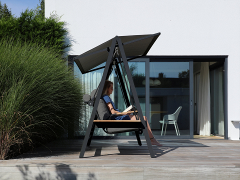 Hollywoodschaukel Zebra Aluminium Deluxe Graphite inkl. Polster