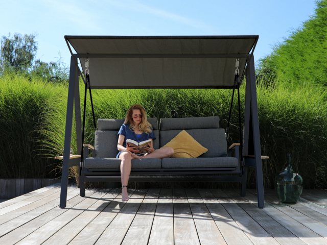 Hollywoodschaukel Zebra Aluminium Deluxe Graphite inkl. Polster