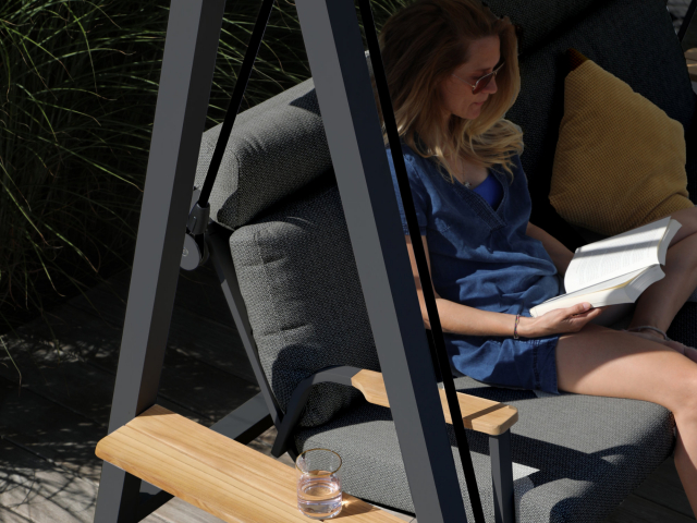 Hollywoodschaukel Zebra Aluminium Deluxe Graphite inkl. Polster