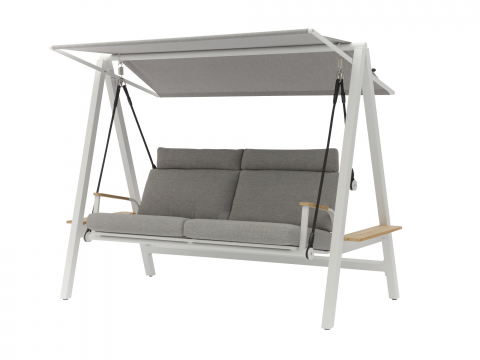 Hollywoodschaukel Zebra Aluminium Deluxe Wei&szlig; inkl. Polster