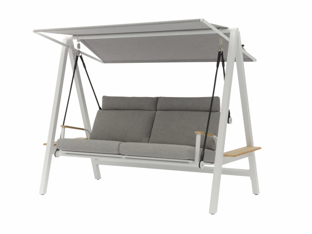 Hollywoodschaukel Zebra Aluminium Deluxe Wei&szlig; inkl. Polster