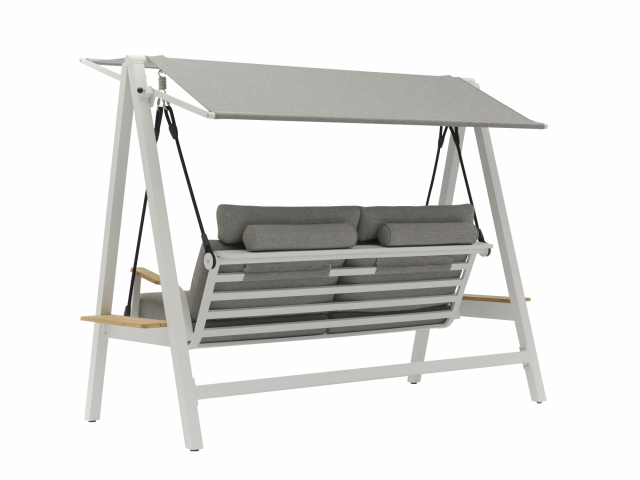 Hollywoodschaukel Zebra Aluminium Deluxe Wei&szlig; inkl. Polster