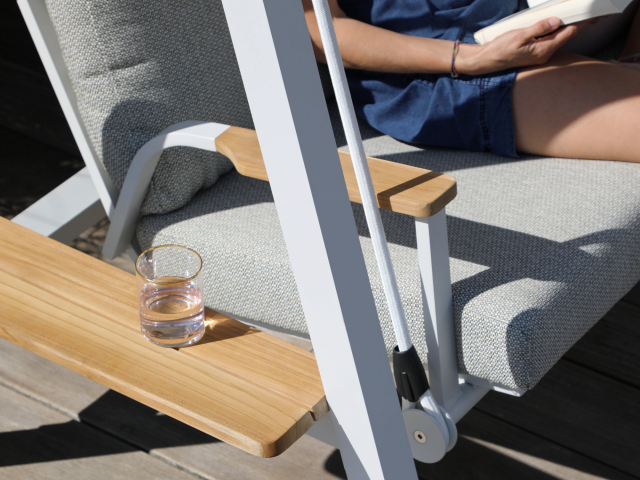 Hollywoodschaukel Zebra Aluminium Deluxe Wei&szlig; inkl. Polster