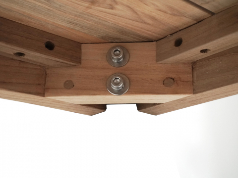 Zebra Derex Tischplatte 100x220cm aus recyceltem Teakholz