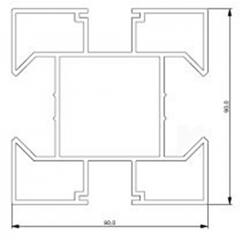 Aluminiumpfosten Typ C Eckpfosten variable 9x9x200 cm