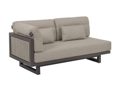 Apple Bee Santorini Loungesofa rechts 159cm, Seite ROPE Aluminium quartz