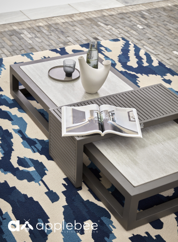 Apple Bee Santorini Beistelltisch 81x40cm Alu taupe