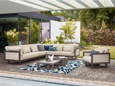 Apple Bee Santorini Loungegruppe 1 gepolstert Alu taupe ca.320x350cm