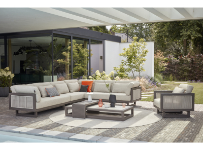 Apple Bee Santorini Loungegruppe 2 Rope Alu taupe ca. 320x350cm