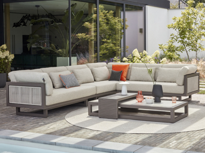 Apple Bee Santorini Loungegruppe 4 Rope Alu taupe ca. 320x242cm