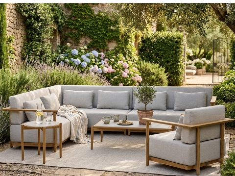 AppleBee Apple Bee St. Lucia Loungegruppe 2 ca. 320x328cm Teak inkl. Polster