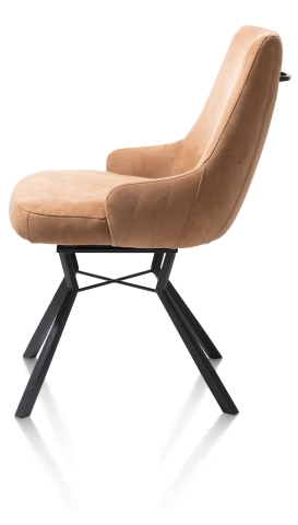 Habufa Thomas Stuhl mit Griff, Bezug Nubucco camel