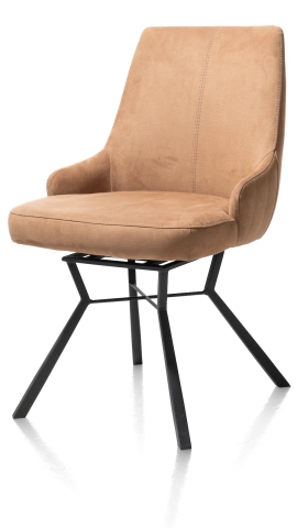 Habufa Thomas Stuhl mit Griff, Bezug Nubucco camel