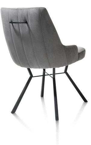 Habufa Thomas Stuhl mit Griff, Bezug Nubucco grau