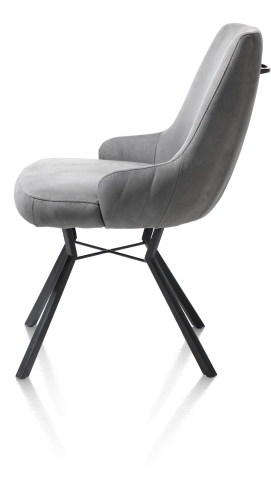 Habufa Thomas Stuhl mit Griff, Bezug Nubucco grau