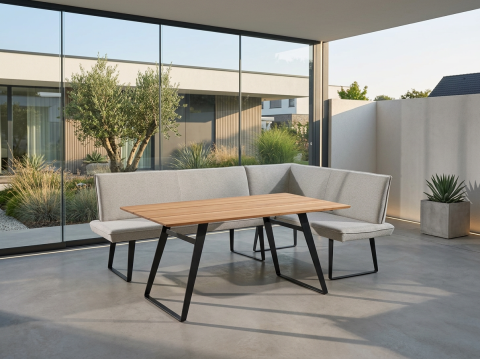 Niehoff Elba Gartenm?bel-Set-2 Eckbank Links 235x170cm,  Alpin beige, Tisch Elba 160x95cm