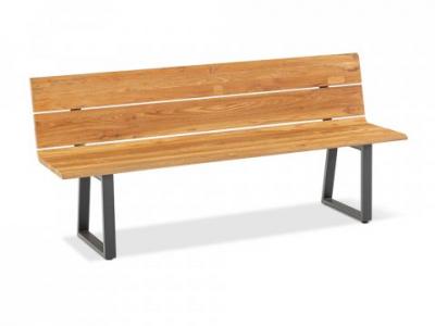 Niehoff Nova Massivholzbank 200cm, Aluminium anthrazit, Teak