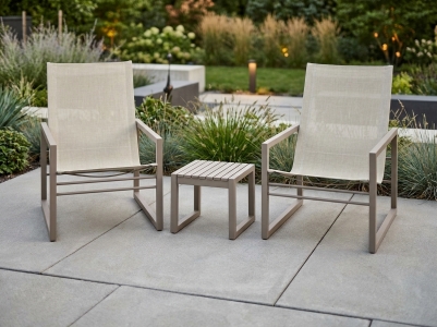 Brafab Vevi Lounge-Set Aluminium khaki, 3-teilig
