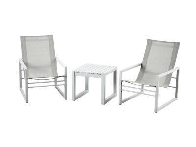 Brafab Vevi Lounge-Set Aluminium wei&szlig;, 3-teilig
